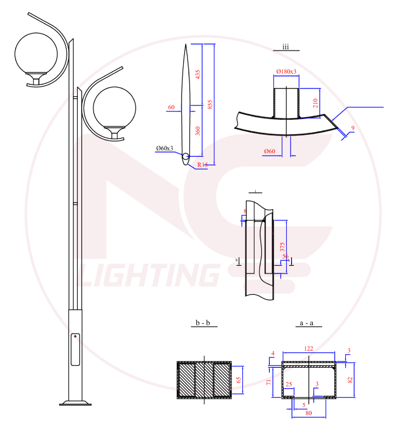 Cột thép hộp cầu đục DC10