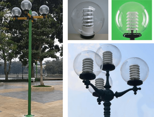 Đèn sân vườn bóng cầu trong