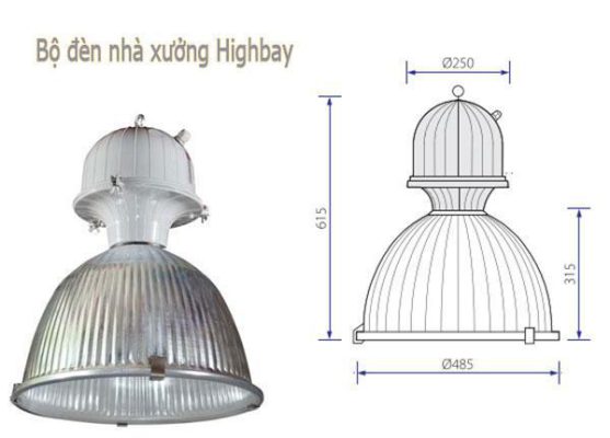 Kích thước Đèn Nhà Xưởng XNC-17