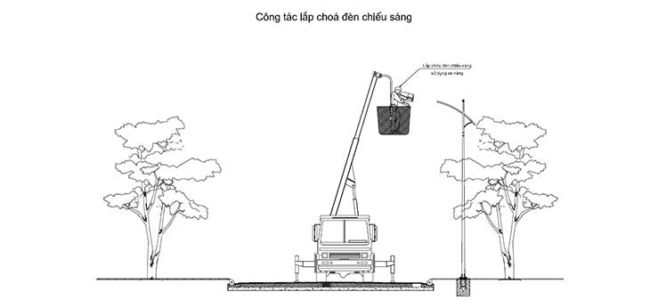 Quy trình chung lắp chóa đèn cao áp Mô phỏng lắp chóa đèn