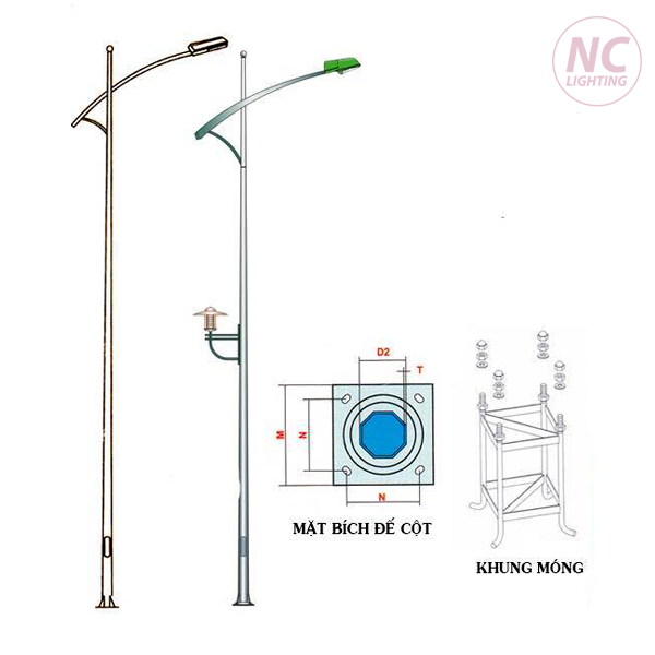 Cột đèn cao áp rời cần đơn