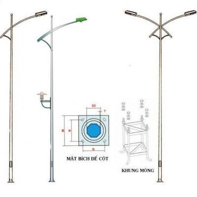 Bản vẽ cột đèn cao áp 6m