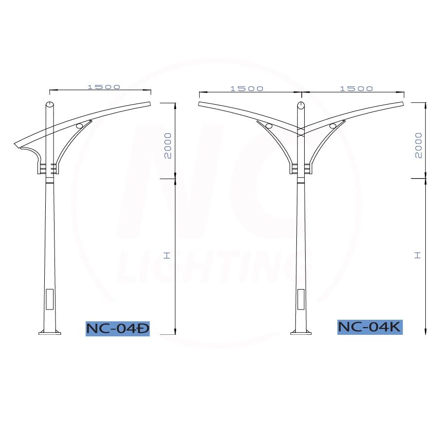 Cột Đèn Đường Cao Áp NC-04 Bản vẽ Cột Đèn Đường Cao Áp NC-04