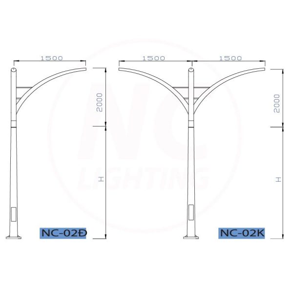 Bản vẽ Cột Đèn Đường Chiếu Sáng NC-02