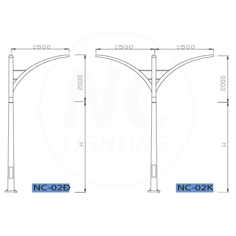 Bản vẽ Cột Đèn Đường Chiếu Sáng NC-02 Bản vẽ Cột Đèn Đường Chiếu Sáng NC-02