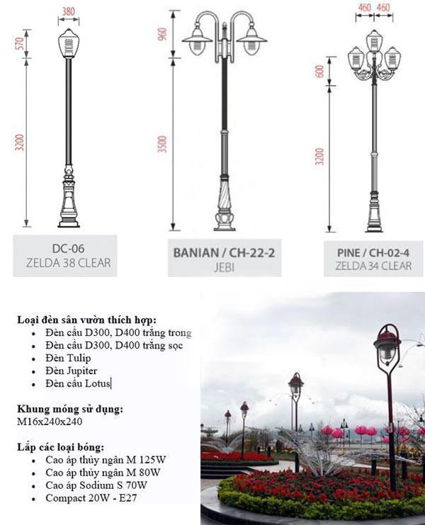 Bản vẽ một số loại trụ đèn chiếu sáng sân vườn Bản vẽ một số loại trụ đèn chiếu sáng sân vườn