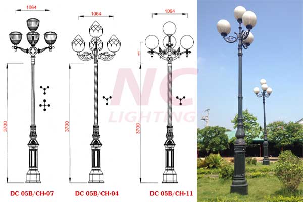 Bản vẽ một số mẫu Cột đèn DC-05B