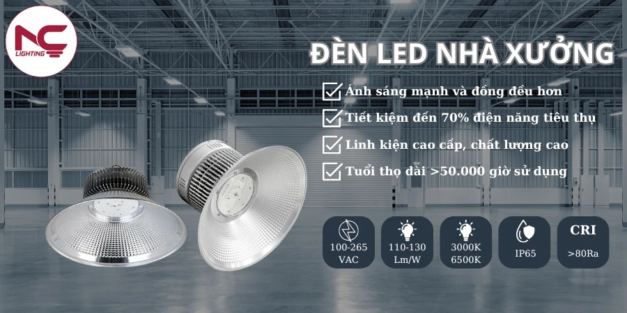 Đèn Led nhà xưởng đui ngắn SMD