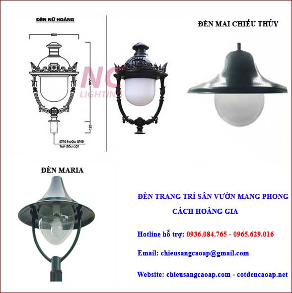 Các mẫu đèn sân vườn mang phong cách hoàng gia