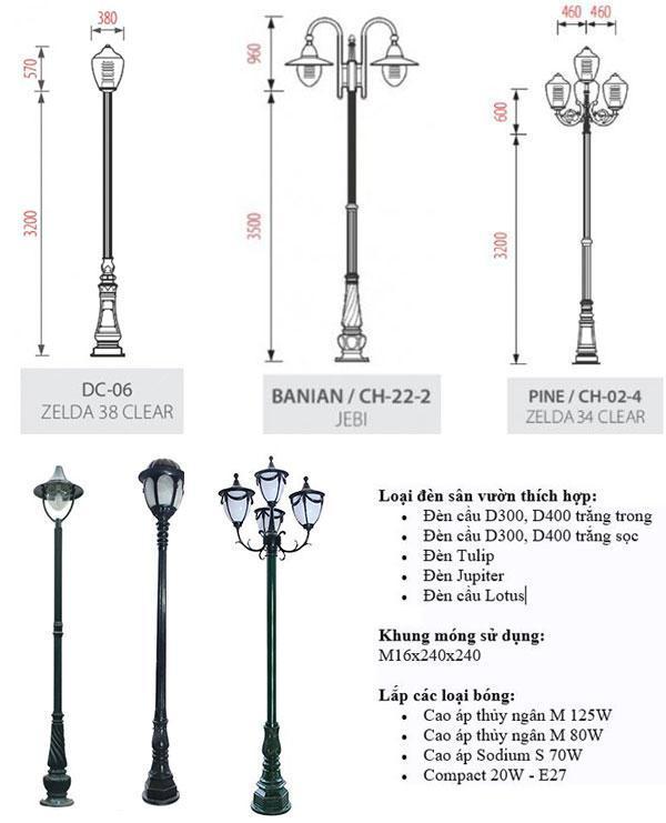 Các mẫu trụ đèn trang trí sân vườn do NC Lighting phân phối
