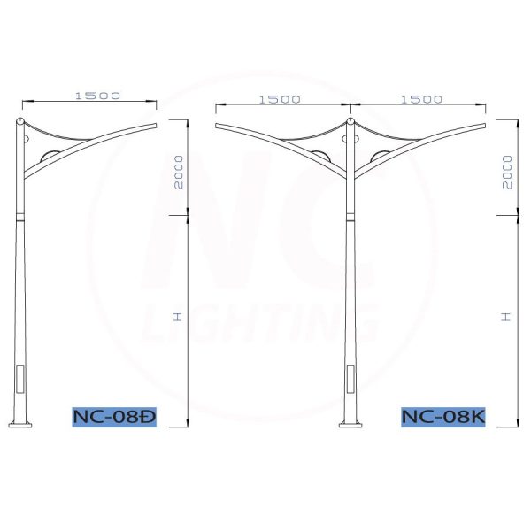 Cột đèn cao áp NC-08 chính hãng