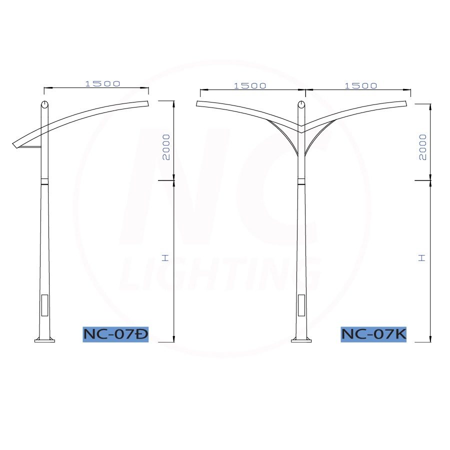 Cột đèn cao áp NC07 NC Lighting Cột đèn cao áp NC07 NC Lighting