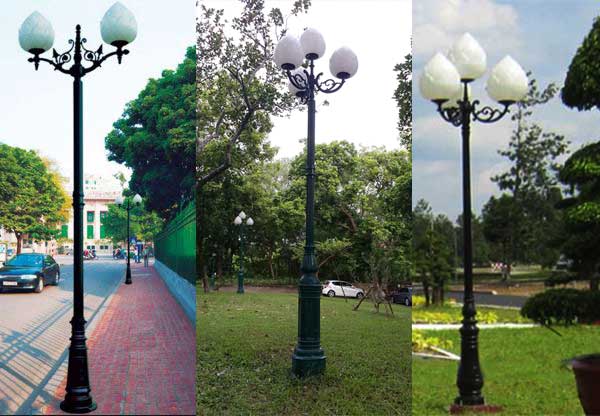 Cột đèn sân vườn bóng búp sen