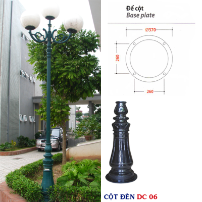cột đèn sân vườn DC-06 kiểu dáng đẹp