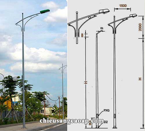 Báo giá cột đèn cao áp 8m NC LIGHTING Cột đèn cao áp 8m