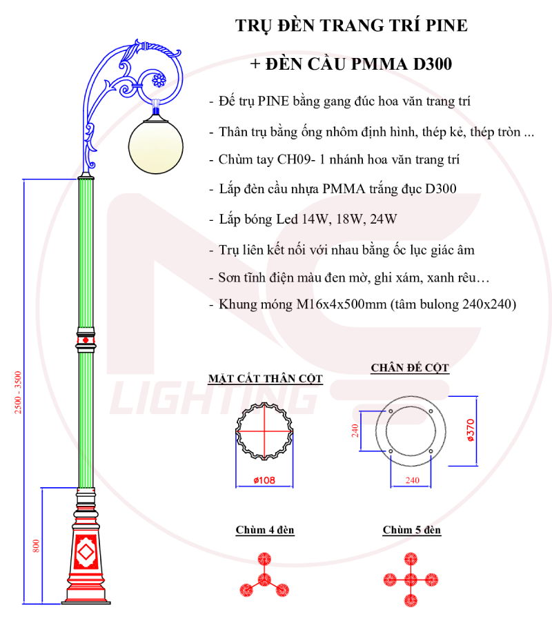cột pine chùm ch09