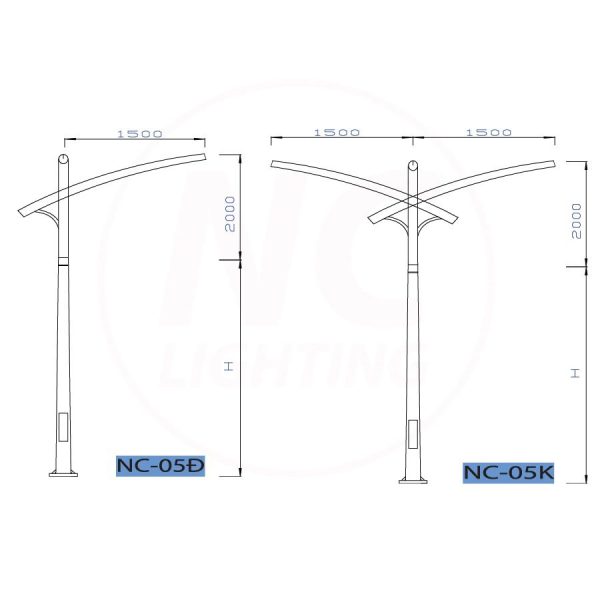 Cột thép mạ kẽm chiếu sáng NC-05