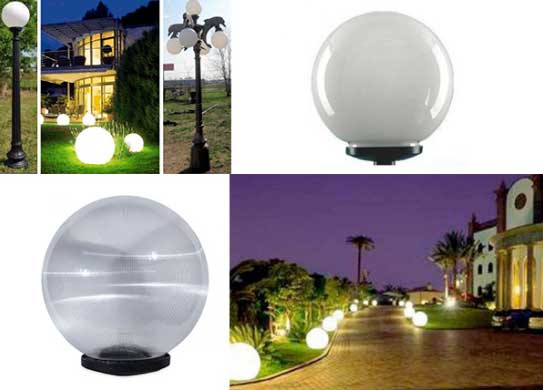 Đèn chiếu sáng sân vườn hình cầu