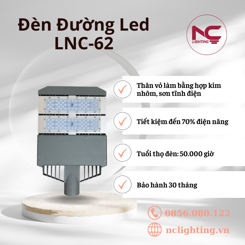 đặc điểm nổi bật đèn đường led lnc62