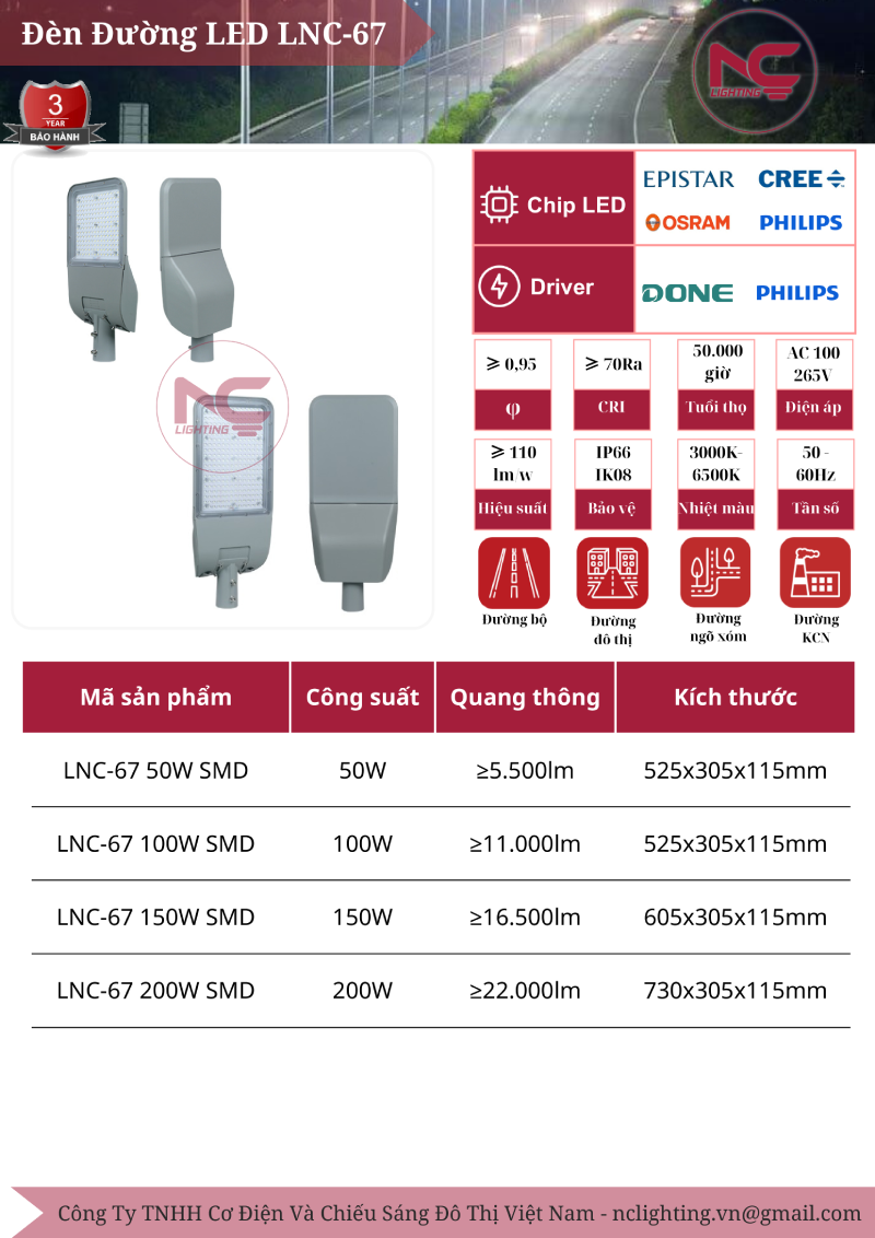 Đèn Đường Led LNC-67