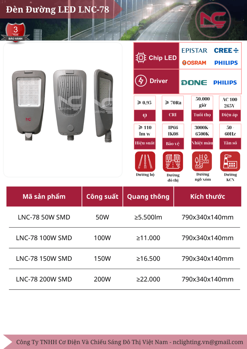 Đèn Đường Led LNC-78