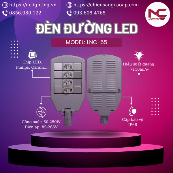 mô tả đèn đường led lnc55