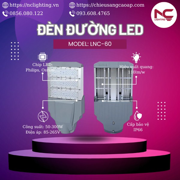 mô tả đèn đường led lnc60