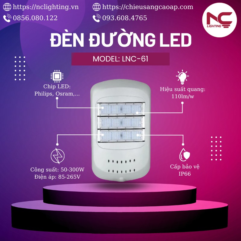 mô tả đèn đường led lnc61