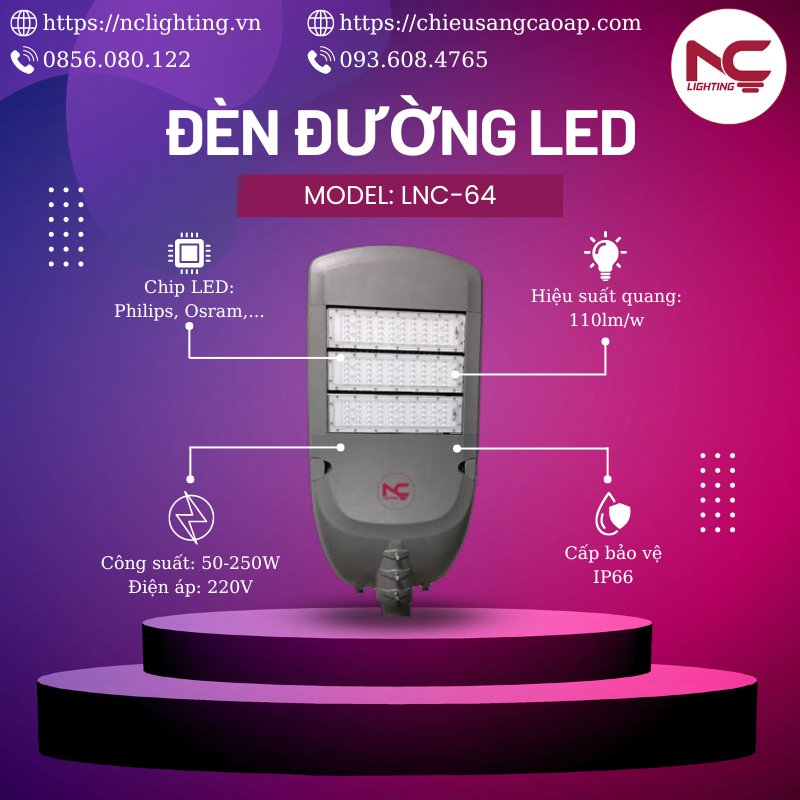 mô tả đèn đường led lnc64 mô tả đèn đường led lnc64