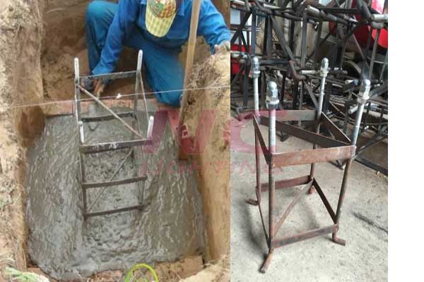Đổ bê tông khung móng cột đèn