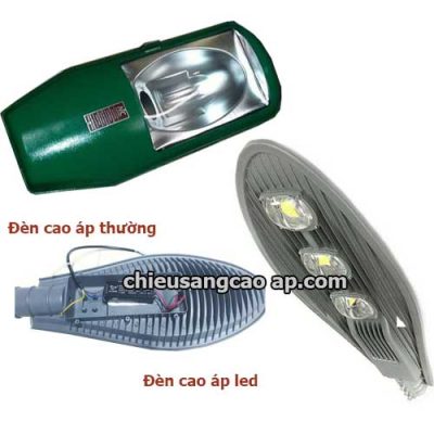 Hình ảnh đèn cao áp thường và đèn led cao áp