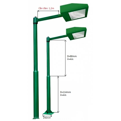 Kích thước cơ bản của Cột Đèn Sân Tennis NC- 01