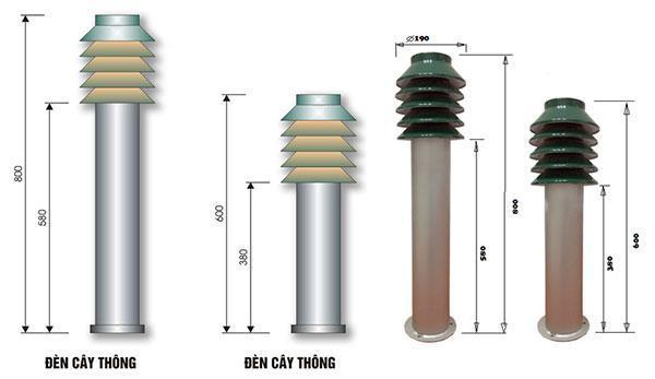 Những Mẫu Đèn Nấm Chiếu Sáng Sân Vườn Ưa Chuộng Nhất Kích thước của đèn nấm cây thông