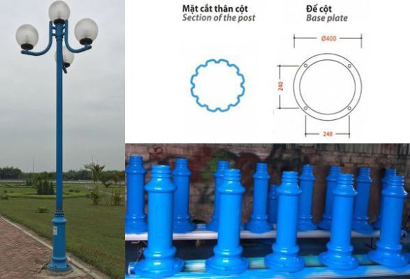 Kích thước đế Cột Đèn Nouvo