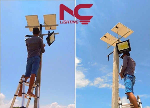 lắp đặt đèn đường năng lượng mặt trời