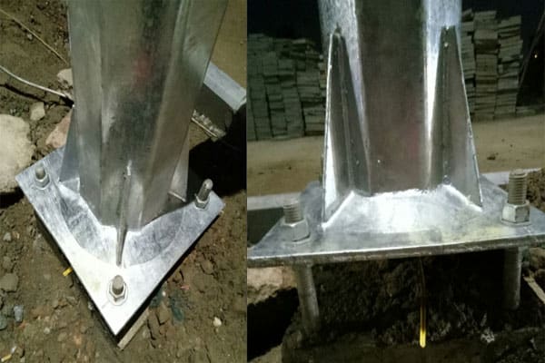 Cột Đèn Cao Áp Bát Giác Liền Cần Đơn Mặt bích Cột Đèn Bát Giác Liền Cần Đơn