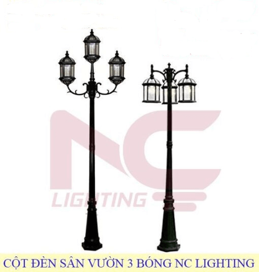 Mẫu cột đèn sân vườn 3 bóng NC Lighting