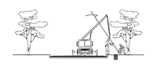 Mô phỏng quá trình thi công cột đèn cao áp