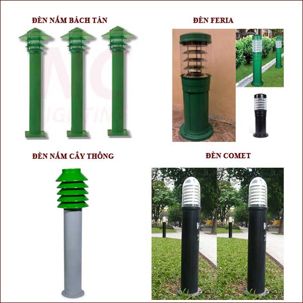Một số mẫu đèn nấm sân vườn