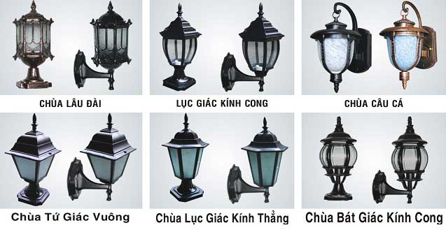 Một số mẫu đèn sân vườn hình chùa