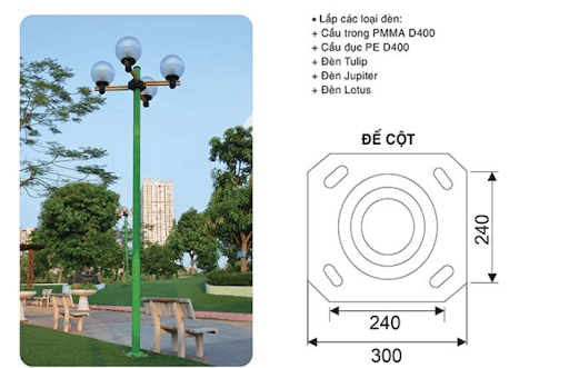 thông số cột đèn Arlequin