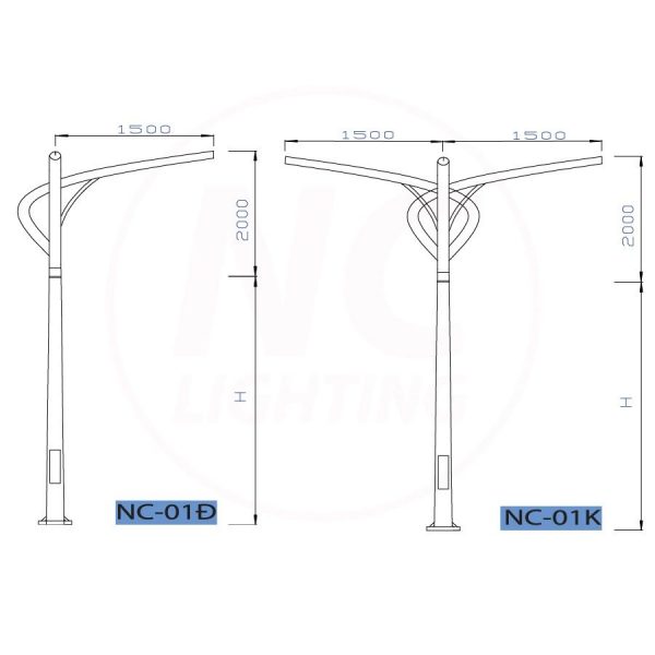 Thông số kỹ thuật Cột Đèn Cao Áp Chiếu Sáng NC-01