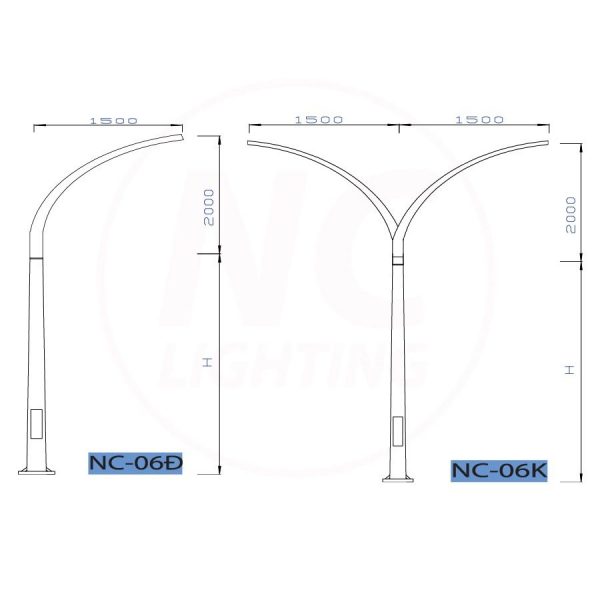 Thông số kỹ thuật của Cột Đèn Đường Phố NC-06