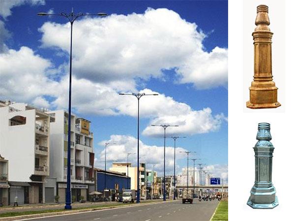 Trụ Đèn Đế Gang NC-02 phủ sơn tĩnh điện theo yêu cầu của khách hàng