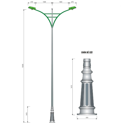 Trụ Đèn Đế Gang NC-02