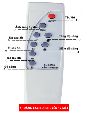Cách sử dụng remote đèn năng lượng mặt trời màu trắng