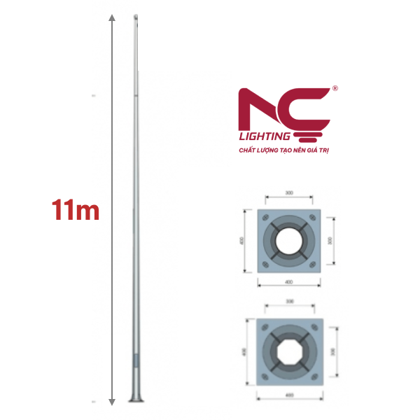 Cột đèn cao áp 11m