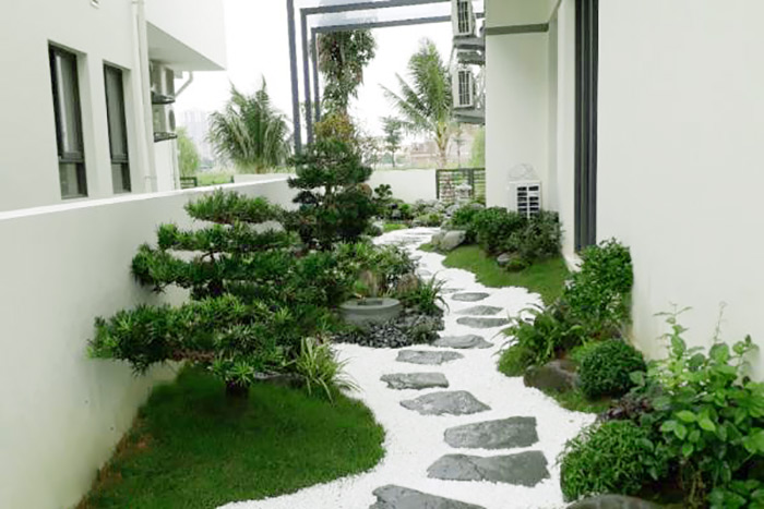 Mẫu sân vườn nhỏ dài
