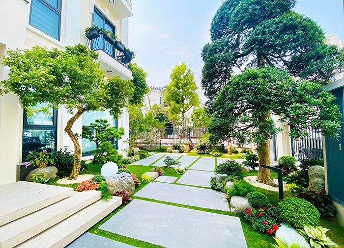 Mẫu sân vườn trước nhà đẹp