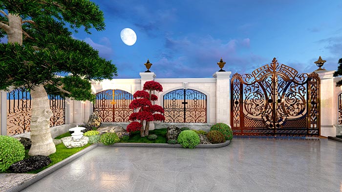 Mẫu thiết kế sân vườn cho nhà biệt thự phố